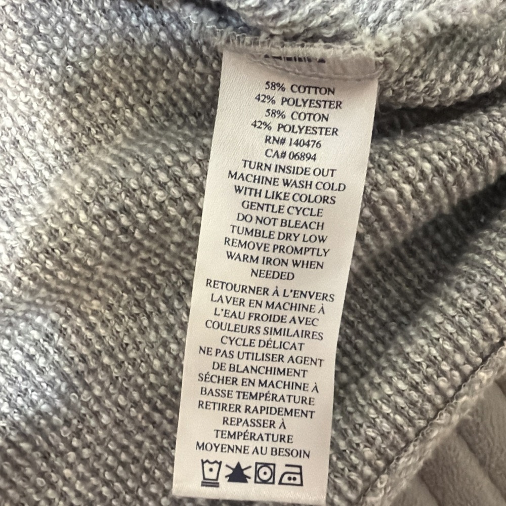 Faherty Whitewater Beach Hoodie Mens XL Gray Waffle Knit Pullover Sweater - Picture 5 of 8